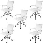 Kit 5 Cadeiras Escritorio Diretor Design Italiano Com Relax C