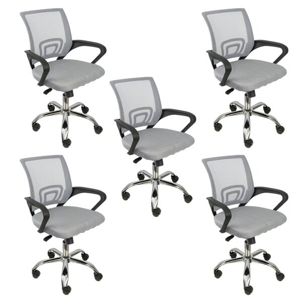 Kit 5 Cadeiras Escritório Diretor Giratória Com Relax Tok 331