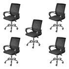 Kit 5 Cadeiras Escritório Diretor Office Tela Mesh Viena 3324