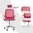 Kit 5 Cadeiras Escritório Diretor Tela Mesh Com Encosto Rosa