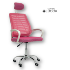 Kit 5 Cadeiras Escritório Diretor Tela Mesh Com Encosto Rosa