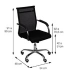 Kit 5 Cadeiras Escritorio Diretor Tela Mesh Roma 3312 Preto