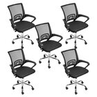 Kit 5 Cadeiras Escritório Diretor Tela Mesh Tok 3310 Preto