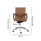 Kit 5 Cadeiras Escritório Esteirinha Eames Giratória Couro