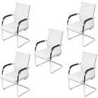 Kit 5 Cadeiras Escritório Interlocutor Fixa Esteirinha Floren