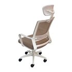 Kit 5 Cadeiras Escritório Presidente Tela Mesh Lyon Branco/be