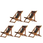 Kit 5 Cadeiras Espreguiçadeira Preguiçosa Dobrável Mel Sem Br