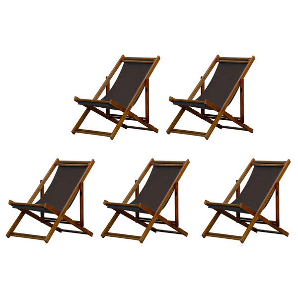 Kit 5 Cadeiras Espreguiçadeira Preguiçosa Dobrável Mel Sem Br