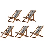 Kit 5 Cadeiras Espreguiçadeira Preguiçosa Dobrável Mel Sem Br