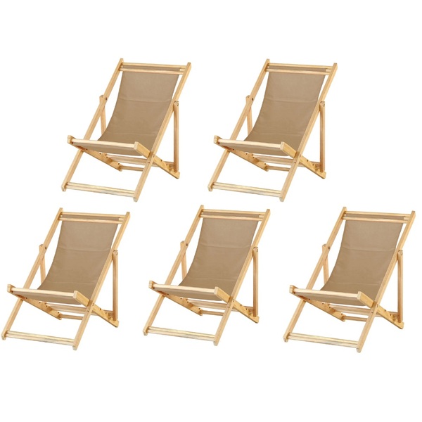 Kit 5 Cadeiras Espreguiçadeira Preguiçosa Dobrávl Sem Braço N