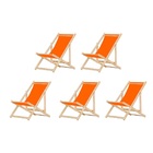 Kit 5 Cadeiras Espreguiçadeira Preguiçosa Dobrávl Sem Braço N