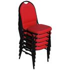 Kit 5 Cadeiras Hoteleira Auditório Hotel Empilhável Fixa Verm