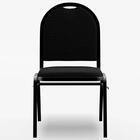 Kit 5 Cadeiras Hoteleiras Auditório Empilhável Linho Z33 Pret