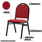 Kit 5 Cadeiras Hoteleiras Auditório Empilhável Linho Z33 Verm