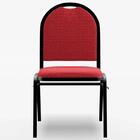 Kit 5 Cadeiras Hoteleiras Auditório Empilhável Linho Z33 Verm