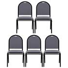 Kit 5 Cadeiras Hoteleiras Auditório Empilhável Sintético Z33