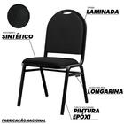 Kit 5 Cadeiras Hoteleiras Auditório Empilhável Sintético Z33