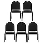 Kit 5 Cadeiras Hoteleiras Auditório Empilhável Sintético Z33