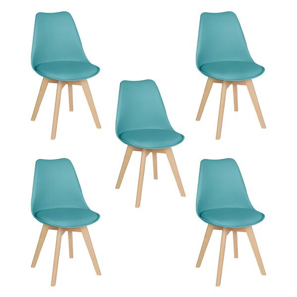 Kit 5 Cadeiras Leda Com Assento Estofado - Tiffany