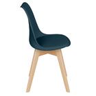 Kit 5 Cadeiras Leda Com Assento Estofado Turquesa