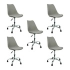 Kit 5 Cadeiras Leda Office Luisa Saarinen Estofada Base Girat