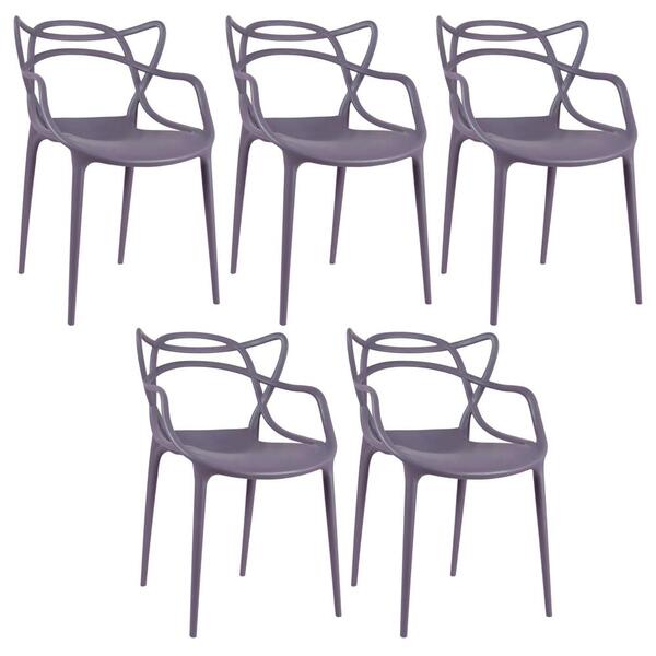 Kit 5 Cadeiras Masters Allegra Cinza Névoa