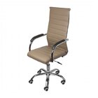 Kit 5 Cadeiras Para Escritório Alta Com Rodízios Pu Base Crom