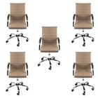 Kit 5 Cadeiras Para Escritório Com Rodízio Florença Or Design
