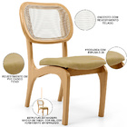 Kit 5 Cadeiras Para Sala De Jantar Cozinha Estofada E Tela Ma