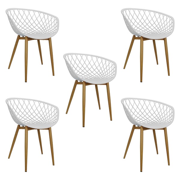 Kit 5 Cadeiras Poltrona Clarice Sidera Nest Web C/ Apoio De B