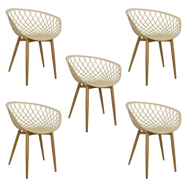 Kit 5 Cadeiras Poltrona Clarice Sidera Nest Web C/ Apoio De B