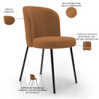 Kit 5 Cadeiras Sala De Jantar Estofada Gavi L02 Bouclê Terrac