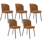 Kit 5 Cadeiras Sala De Jantar Estofada Gavi L02 Bouclê Terrac