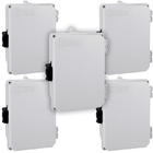 Kit 5 Caixa Plastica  C20-14-10cm Pq C/ Fecho Baixa Sibratec