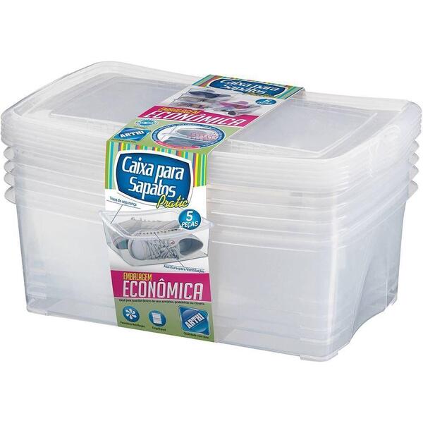 Kit 5 Caixas Organizadoras Objetos E Sapatos 1816 - Arthi