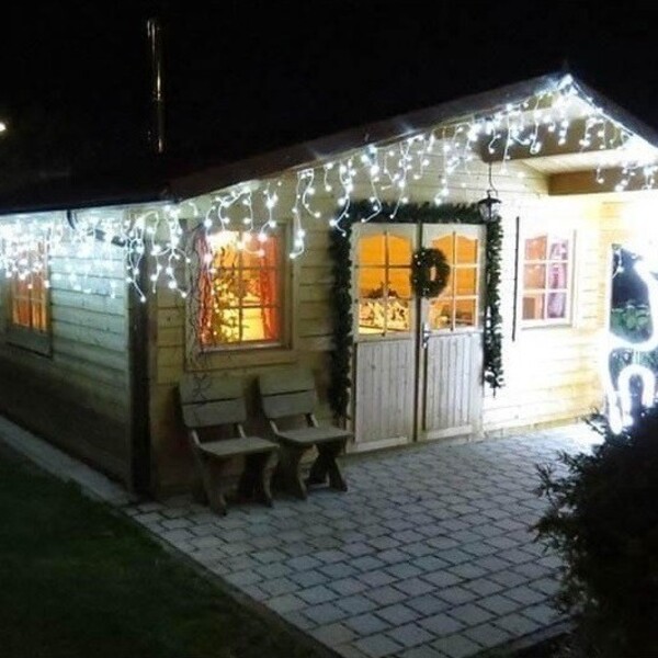 Kit 5 Cascata 200 Leds 5 Metros Luz Branca Fixa 127v