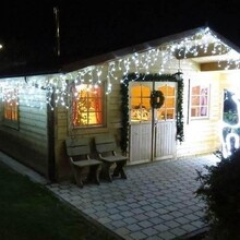 Kit 5 Cascata 200 Leds 5 Metros Luz Branca Fixa 220v