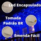 Kit 5 Cascatas 400 Leds 10 Metros Luz Azul Fixa - 220v