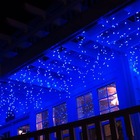 Kit 5 Cascatas 400 Leds 10m C/ 8 Funções Azul C/ Fio Branco 1