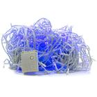 Kit 5 Cascatas 400 Leds 10m C/ 8 Funções Azul C/ Fio Branco 1