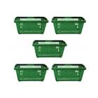 Kit - 5 Cestos Compras Plástica D100 Cód. 3000 Verde - Della