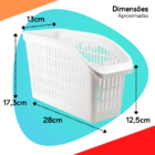 Kit 5 Cestos Organizador Cozinha Geladeira Plasvale Ref. 1518