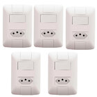 Kit 5 Cj 4x2 Interruptor Simples 6 250v Tomada 2pt 20 250v