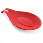 Kit 5 Colheres Utensílios Silicone Vermelho Cabo Inox