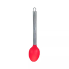 Kit 5 Colheres Utensílios Silicone Vermelho Cabo Inox