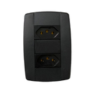 Kit 5 Conjunto 2 Tomadas Preta Monobloco 2p+t 20a 250v 4x2