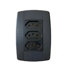Kit 5 Conjunto 3 Tomadas Preta Monobloco 2p+t 20a 250v 4x2