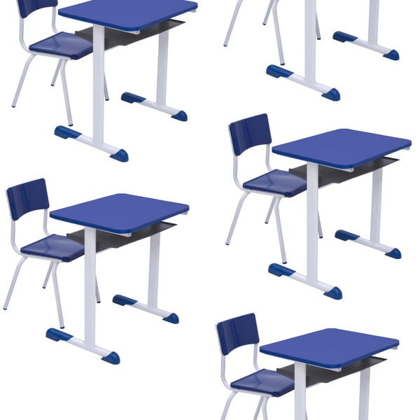 Kit 5 Conjuntos Escolar Individual Juvenil/adulto Com Porta L