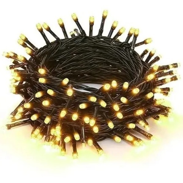 Kit 5 Cordão 100 Led Morno 8 Funções - 127v