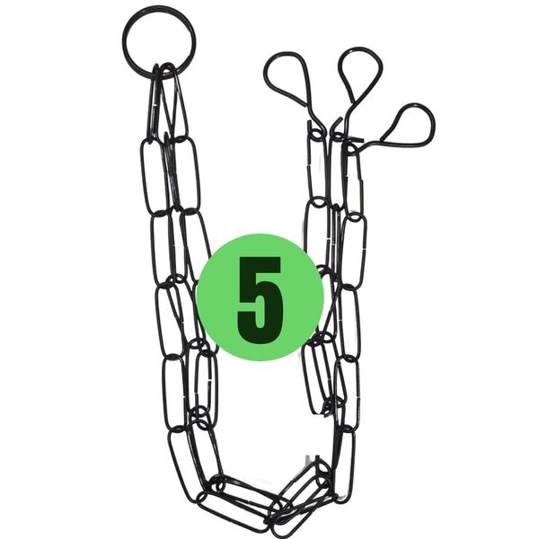 Kit 5 Correntes Tripla 74cm Aço P/ Pendurar Vasos De Planta C